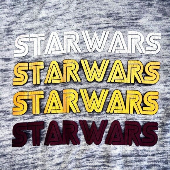 Star Wars womens gray prism multi-color logo hoodie top - Picture 3 of 4